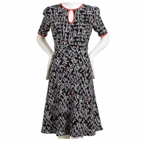 kate spade Dresses & Skirts - Kate Spade French Script Silk Midi Length Dress Size 8